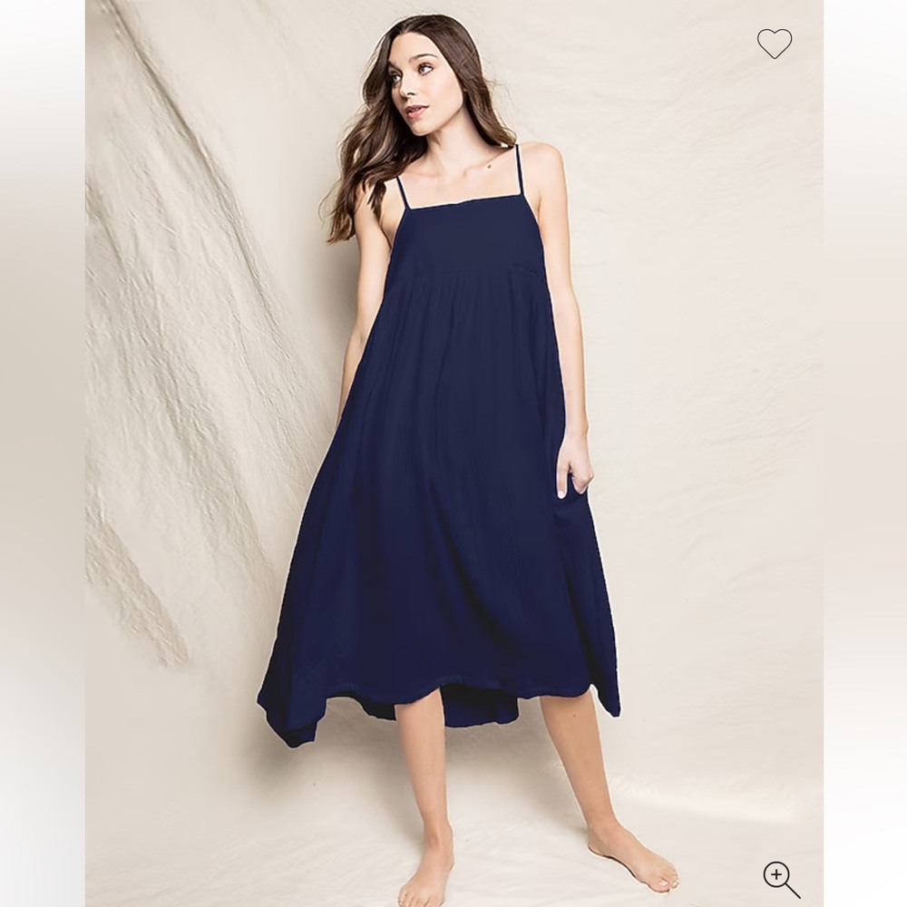 Elegant Navy Blue Women's Sleepwear Dress